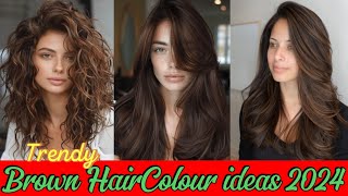 Hair colour trends 2024 Gorgeous brown hair colour 2024 for fall  stylesforall haircolorideas [upl. by Aehtorod]