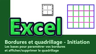 Excel  Bordures et Quadrillage  Optimiser  Initiation [upl. by Ruenhs224]