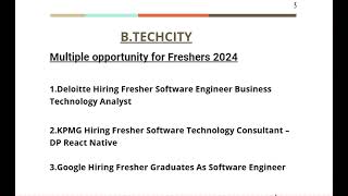 Multiple opportunity for Freshers 2024 [upl. by Ganiats]