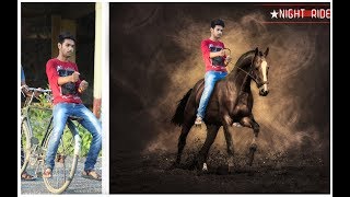 photo manipulation in photoshop  Horse Riding Photo Editing Tutorial [upl. by Esilehs]