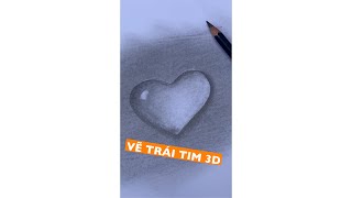 Vẽ Trái Tim 3D BẰNG BÚT CHÌ  How to draw 3D [upl. by Enneirdna910]