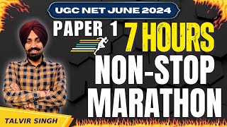 NTA UGC NET 2024  Complete Paper 1 II 7 Hour NonStop Marathon By Talvir Singh [upl. by Locklin]