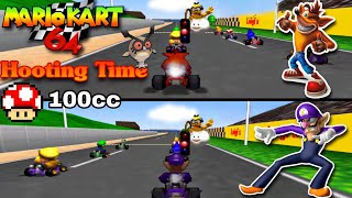 Mario Kart 64 Hooting Time 2 Player  Crash Bandicoot amp Waluigi Mushroom Cup 100cc Android [upl. by Enreval]