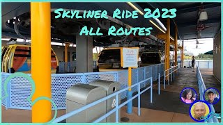 Disneys Skyliner Ride 2023 All Routes  Walt Disney World [upl. by Ahseele]