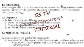 Organic Chemistry Epoxide Formation chemical and physical properties [upl. by Sirraj262]