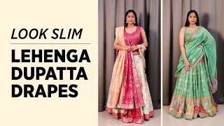 3 Lehenga Dupatta Draping Styles to Look Slim [upl. by Emrich542]