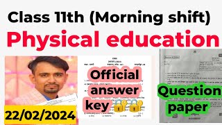 class 11 physical education answer key with questions paper  class 11 physical education paper 2024 [upl. by Codi]