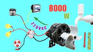 I make 8000W Powerful Car Dynamo Motor To 240V water Turbine generator at home [upl. by Airdnua857]