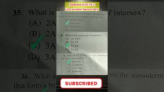 Madrasa SLST 2024 IXX Life science answer key  part 12madrasaslst slstanserkey lifescience mcq [upl. by Shere777]