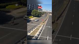 Man caught on video throwing rocks and blocking cars in Texas [upl. by Amak]