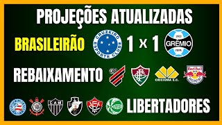 BRASILEIRÃO  CRUZEIRO E GRÊMIO EMPATAM  PROJEÇÕES ATUALIZADAS PARA LIBERTADORES E REBAIXAMENTO [upl. by Clarance]