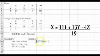 Gauss Seidel Method Using Excel [upl. by Sirap]