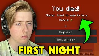 I Died On The First Night In Minecraft Part 1 [upl. by Nnyleuqcaj]