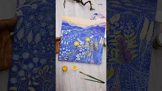 Stippling  Landscape Painting  Fevicryl Hobby Ideas [upl. by Nemraciram]