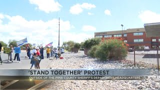 Protest wrapped up right outside Pima County Sheriffs Department Headquarters [upl. by Taddeo742]