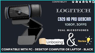 Logitech C920 HD Pro Webcam  1080p 30FPS  Dual Microphones Autofocus Computer or Laptop  Black [upl. by Aneleairam]