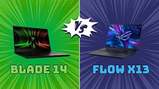 ROG Flow X13 2023 vs Razer Blade 14  COMPARISON [upl. by Lessirg]