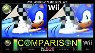 Sonic amp SEGA AllStars Racing Xbox 360 vs Wii Side by Side Comparison  Avatar vs Mii vcdecide [upl. by Rycca]