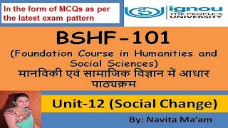 BSHF 101 UNIT12 Social Change सामाजिक बदलाव [upl. by Annodas399]