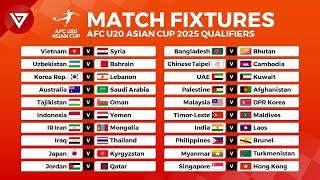 🔴 AFC U20 ASIAN CUP 2023 Qualifiers Full Fixtures amp Match Schedule [upl. by Notanhoj]