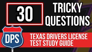 Texas Drivers License Test Study Guide 2024 30 Tricky Questions [upl. by Marchelle999]