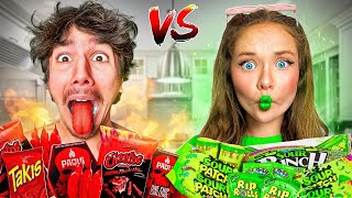 EATING 100 SPICY vs SOUR FOODS w ZOE Bad Idea [upl. by Marden932]