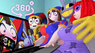 Pomni Ragatha amp Jax react meme in VR 360° 3  The Amazing Digital Circus in bed [upl. by Kciremed589]