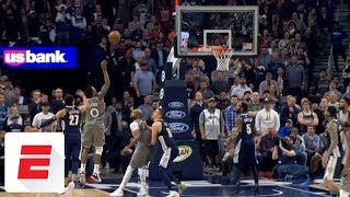 Jeff Teague hits the shot that ends the Timberwolves 14year playoff drought  ESPN [upl. by Imugem]