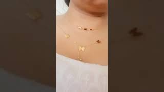 Goldplated stainless steel multi  layer chain butterfly pearl necklace for women viralvideo diy [upl. by Ayanet]