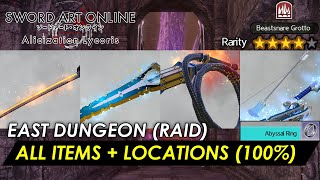 Sword Art Online Alicization Lycoris  EAST DUNGEON BEASTSNARE GROTTO 100 RAID DETAILED GUIDE [upl. by Arney]