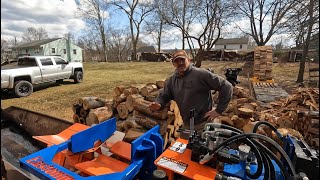 Finishing up Shagbark Hickory with an Eastonmade 1222 wood splitter [upl. by Alisia149]