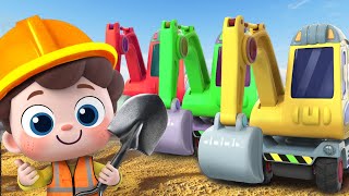 Construction Trucks Song  Excavator Loader Crane Truck  Nursery Rhymes amp Kids Songs  BabyBus [upl. by Acceber241]