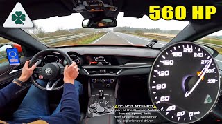 560HP Alfa Romeo Stelvio Quadrifoglio PUSHED on the Autobahn [upl. by Capone]