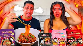 We Tried Every KOREAN SPICY Ramen Noodle Flavor EXTREME [upl. by Drofnil]