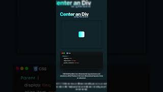 Center an Div  shorts shortsvideos webdesign htmlcsswebsite javascript html5css3 [upl. by Yenaffit]