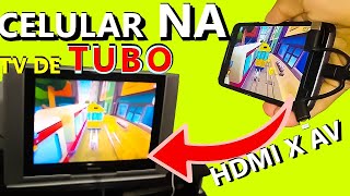 COMO ESPELHAR A TELA DO CELULAR NA TV DE TUBO AV RCA FUNCIONA BEM COM CABO LD29 E CONVERSOR HDMI AV [upl. by Abbye]