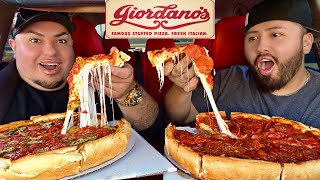 Giordano’s CHICAGO Style DEEP DISH Pizza w stevensushi [upl. by Calypso]