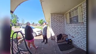 Doorbell camera captures heated exchange between two people who claim to own same house [upl. by Yecac]