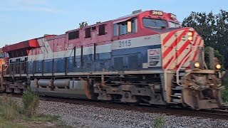 CN 3115 BC Rail Heritage Unit Leads CSX B24120 at Valrico FL [upl. by Chris110]