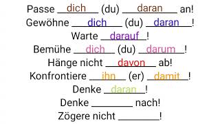 A1 A2 B1  Deutsch lernen Grammatik Test Deutsche Grammatik damit dazu davon daran dafür [upl. by Llen]