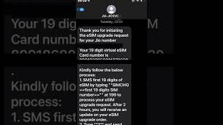 JIO ESIM setup for IPhones AndroidSamsung [upl. by Norramic574]