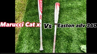 Marucci cat x vs Easton ADV 360 bat review what bat has the most pop [upl. by Kelci]