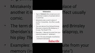 Malapropism shortsvideo english Literary Terms [upl. by Kimbra]