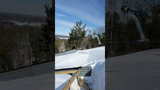 A Ski Jumper Flying Off Giant Pine Mountain Ski Jump skijump skijumping slowmo  Jason Asselin [upl. by Capp]