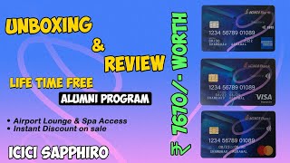 ICICI Sapphiro Credit Card  Life Time Free  Unbox  Review  creditcard icicisapphiro icici [upl. by Radie]