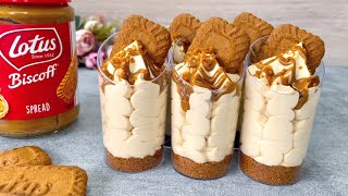 Lotus Biscoff dessert shots  Easy and yummy NO BAKE mini dessert cups [upl. by Gautious]