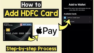 Add HDFC card Apple Wallet  Link HDFC Debit Credit card in Apple Wallet  Digital Wallet HDFC Card [upl. by Eikcaj946]