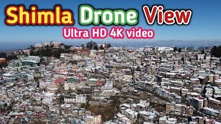 Shimla in winter after snowfall  Shimla drone view  shimla aerial view  shimla in winter  shimla [upl. by Nolahs113]