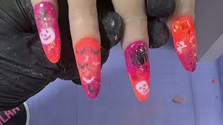 💅COMO ENCAPSULAR DECORACION EN UÑAS ACRILICAS 🎃👻UÑAS DE HALLOWEEN [upl. by Filippo]