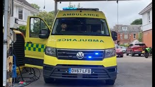 LIGHT DEMO AND BULLHORN RESPONSE 2 Elite EMS Emergency Ambulances  Bournemouth Ambulance Station [upl. by Raven879]